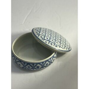 Vintage Porcelain Trinket Box Floral Jewelry Dish Cottagecore Vanity Decor